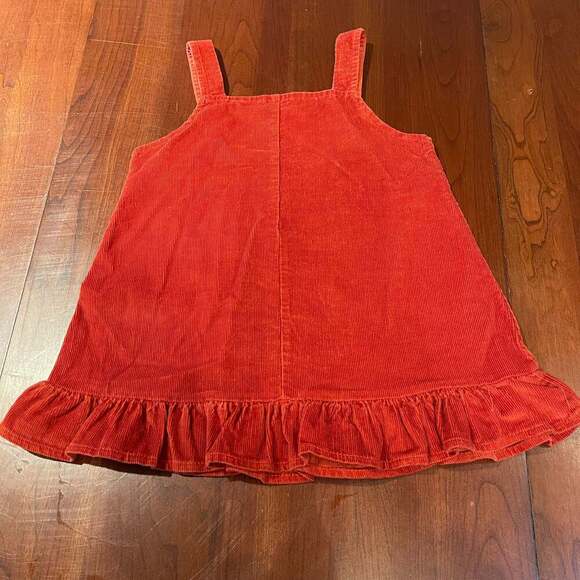 Gymboree Girls Orange Fox Corduroy Jumper Dress - Picture 2 of 3